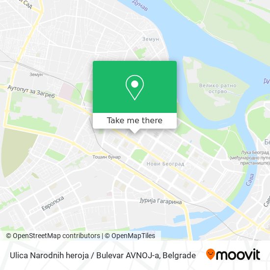Ulica Narodnih heroja / Bulevar AVNOJ-a map