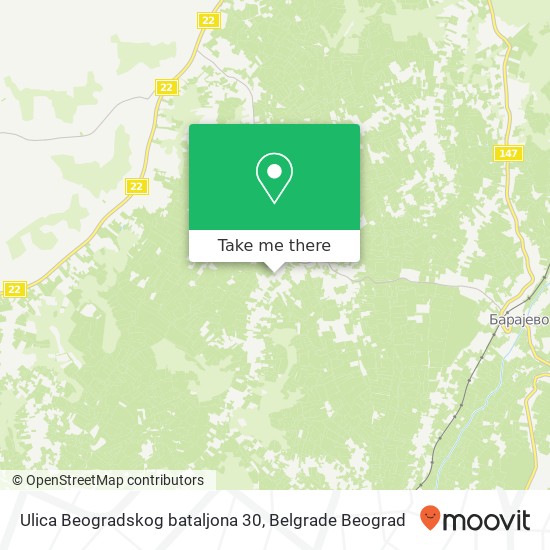 Ulica Beogradskog bataljona 30 map