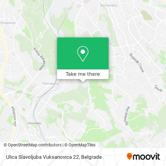 Ulica Slavoljuba Vuksanovica 22 map