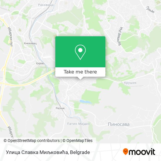 Улица Славка Миљковића map