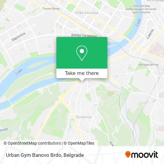 Urban Gym Banovo Brdo map