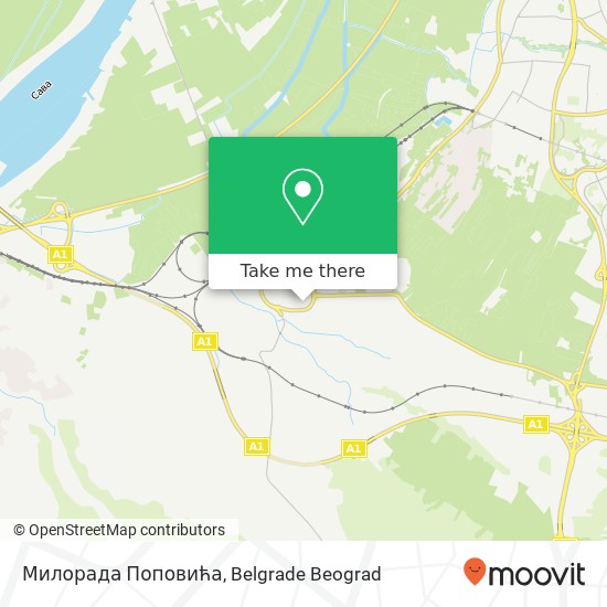 Милорада Поповића map