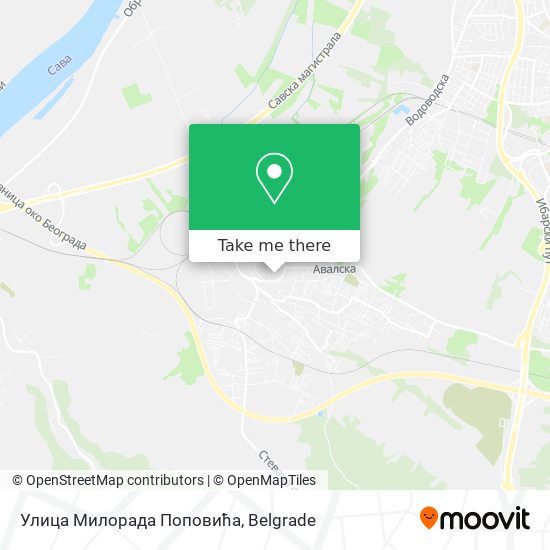 Улица Милорада Поповића map