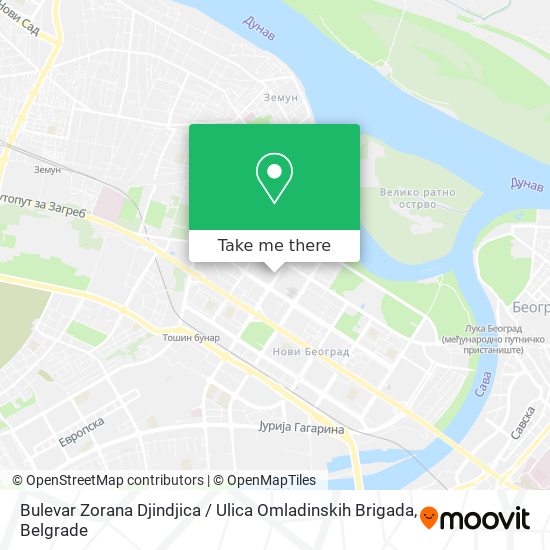 Bulevar Zorana Djindjica / Ulica Omladinskih Brigada map
