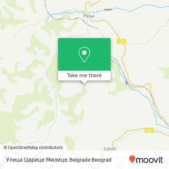 Улица Царице Милице map