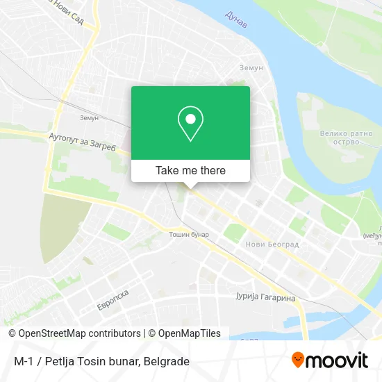 M-1 / Petlja Tosin bunar map