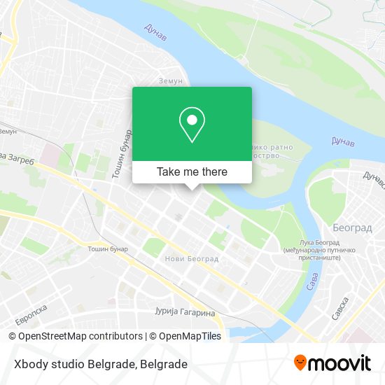 Xbody studio Belgrade map