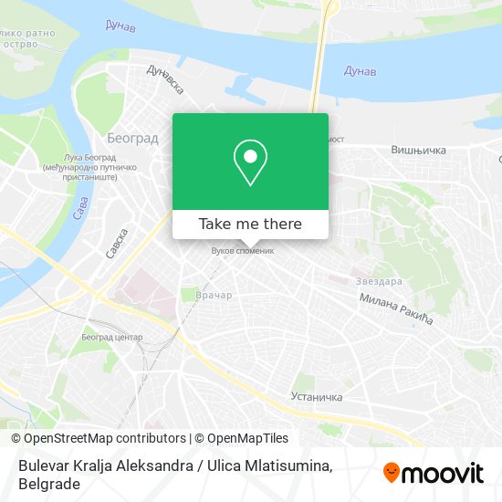 Bulevar Kralja Aleksandra / Ulica Mlatisumina map