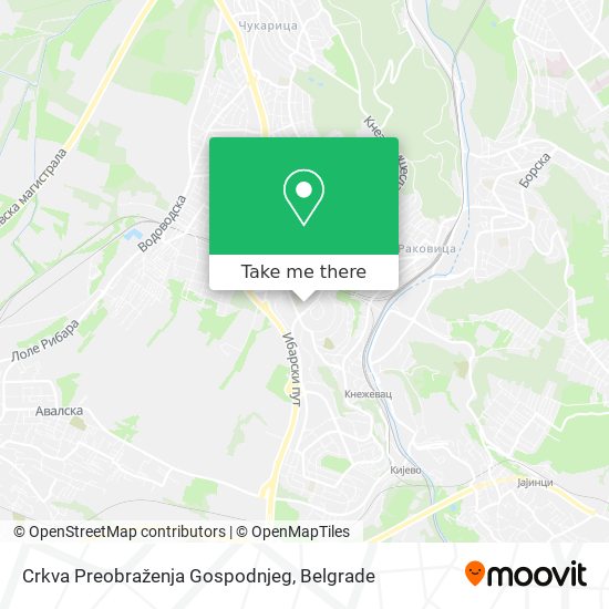 Crkva Preobraženja Gospodnjeg map