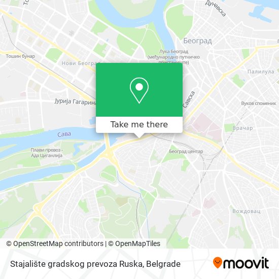 Stajalište gradskog prevoza Ruska map