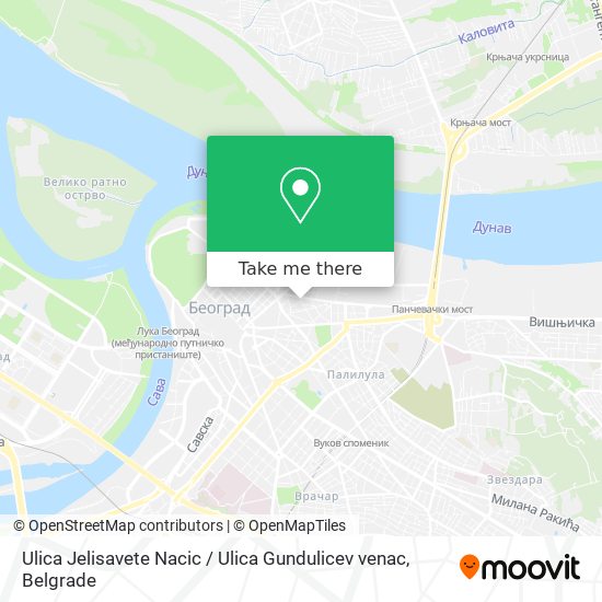 Ulica Jelisavete Nacic / Ulica Gundulicev venac map