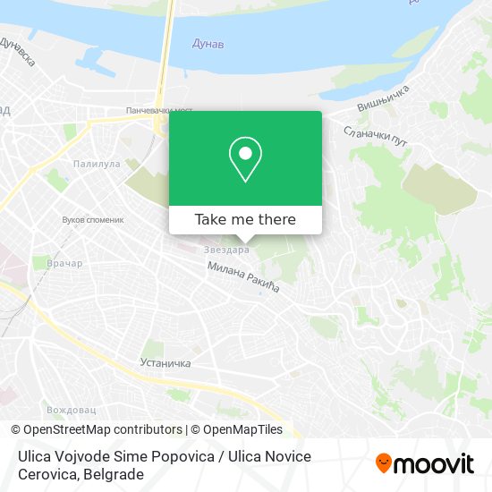 Ulica Vojvode Sime Popovica / Ulica Novice Cerovica map