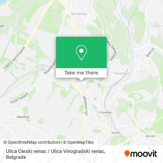 Ulica Cerski venac / Ulica Vinogradski venac map