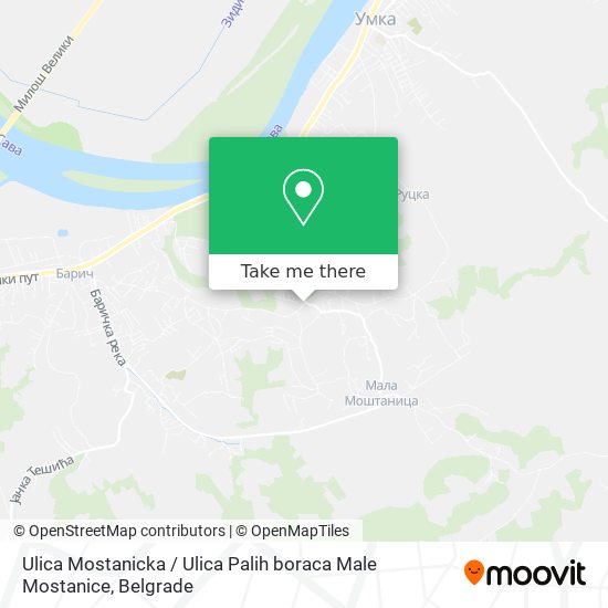 Ulica Mostanicka / Ulica Palih boraca Male Mostanice map
