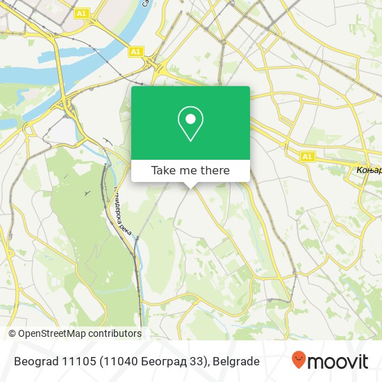 Beograd 11105 (11040 Београд 33) map