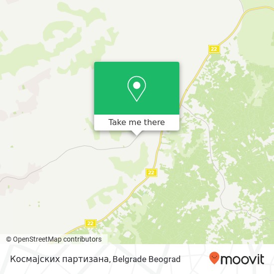 Космајских партизана map