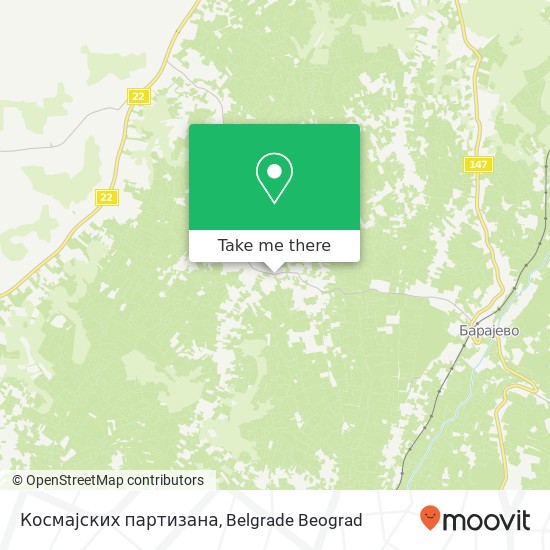 Космајских партизана map