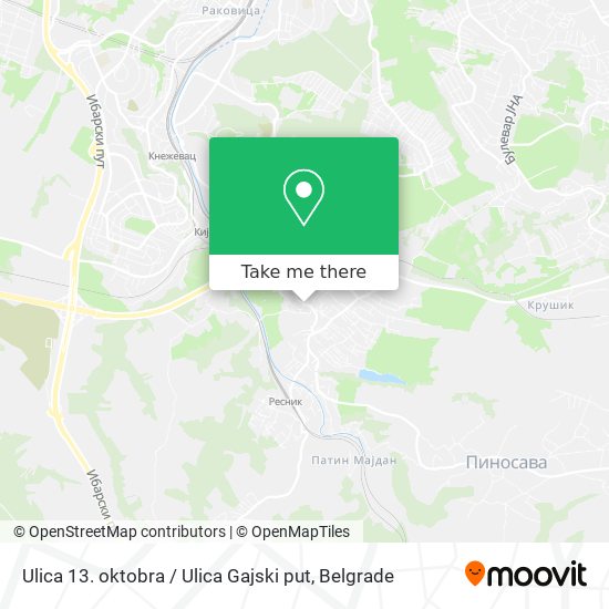 Ulica 13. oktobra / Ulica Gajski put map