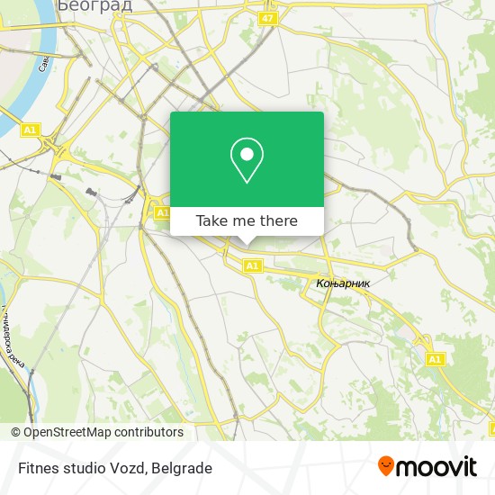 Fitnes studio Vozd map