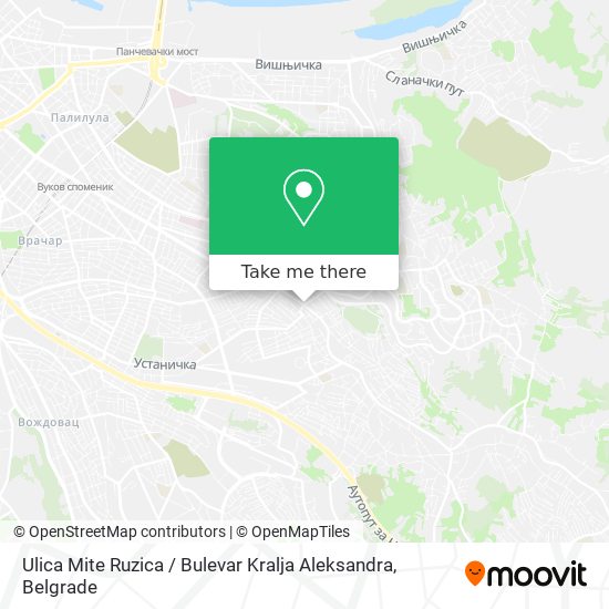 Ulica Mite Ruzica / Bulevar Kralja Aleksandra map