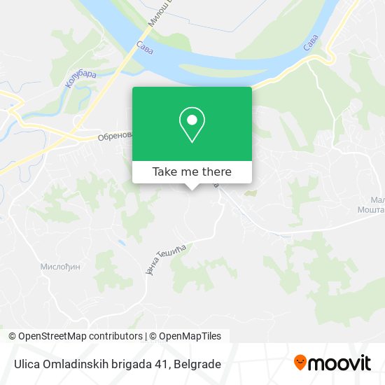 Ulica Omladinskih brigada 41 map
