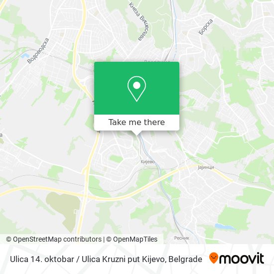 Ulica 14. oktobar / Ulica Kruzni put Kijevo map