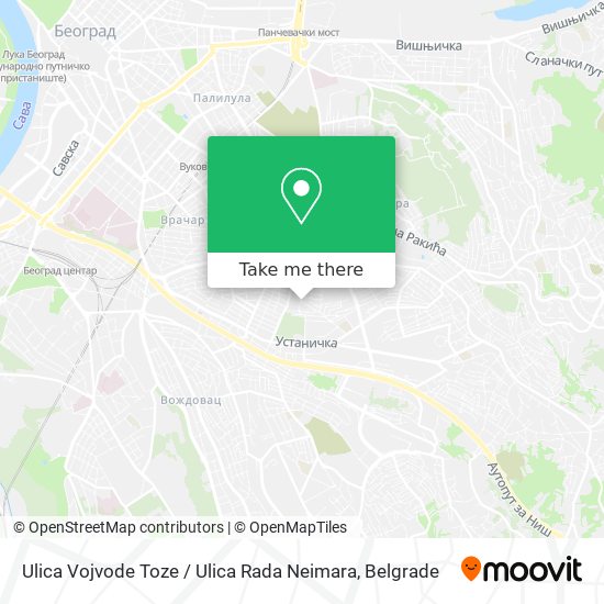 Ulica Vojvode Toze / Ulica Rada Neimara map