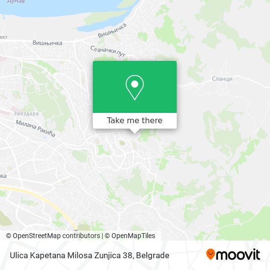 Ulica Kapetana Milosa Zunjica 38 map