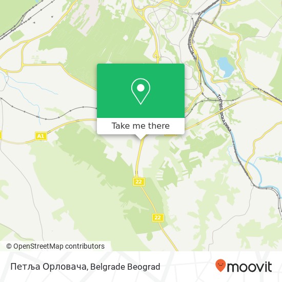 Петља Орловача map