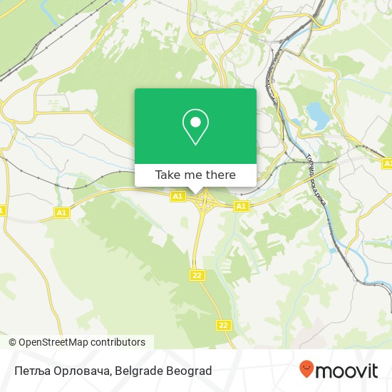 Петља Орловача map