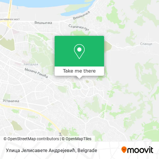 Улица Јелисавете Андрејевић map