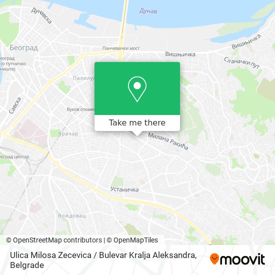 Ulica Milosa Zecevica / Bulevar Kralja Aleksandra map