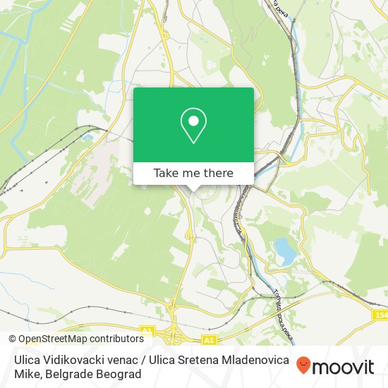 Ulica Vidikovacki venac / Ulica Sretena Mladenovica Mike map