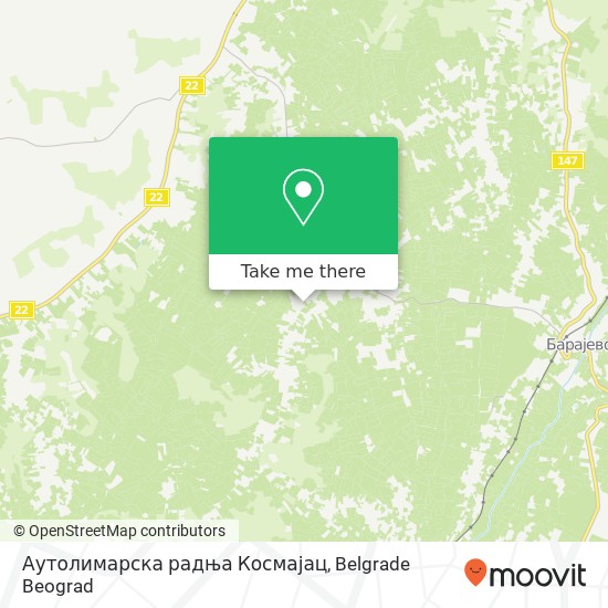 Аутолимарска радња Космајац map