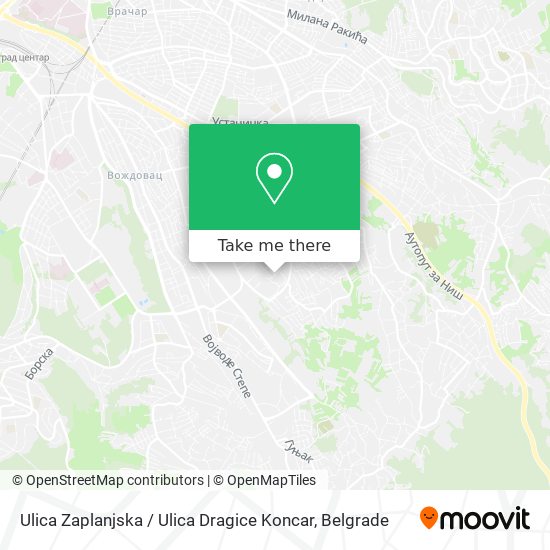 Ulica Zaplanjska / Ulica Dragice Koncar map