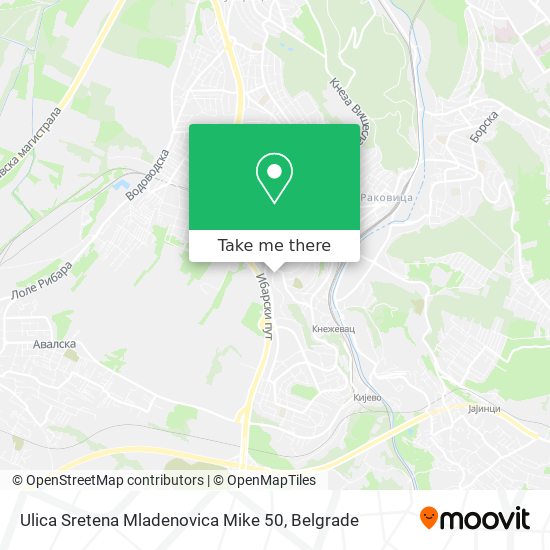 Ulica Sretena Mladenovica Mike 50 map