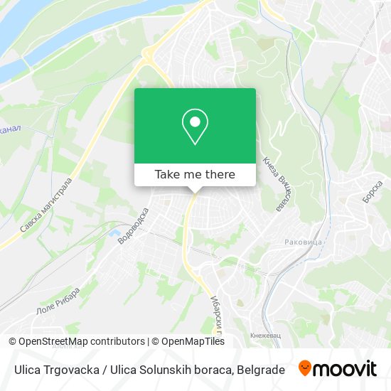 Ulica Trgovacka / Ulica Solunskih boraca map