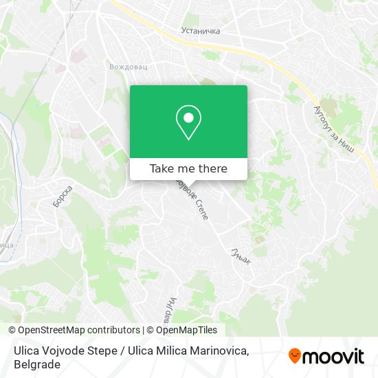 Ulica Vojvode Stepe / Ulica Milica Marinovica map