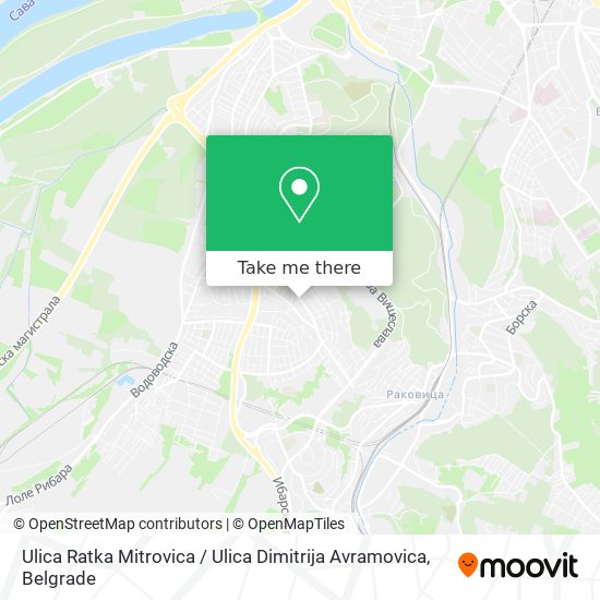 Ulica Ratka Mitrovica / Ulica Dimitrija Avramovica map