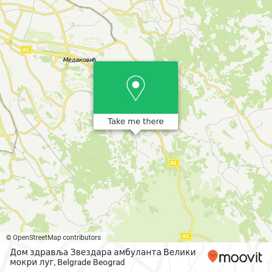 Дом здравља Звездара амбуланта Велики мокри луг map