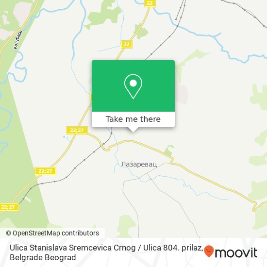 Ulica Stanislava Sremcevica Crnog / Ulica 804. prilaz map