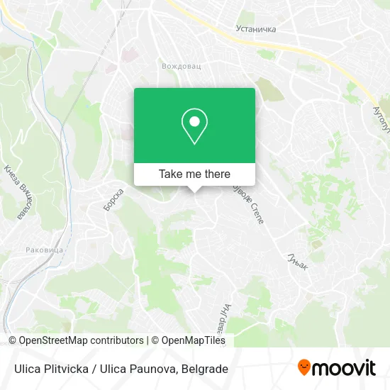 Ulica Plitvicka / Ulica Paunova map