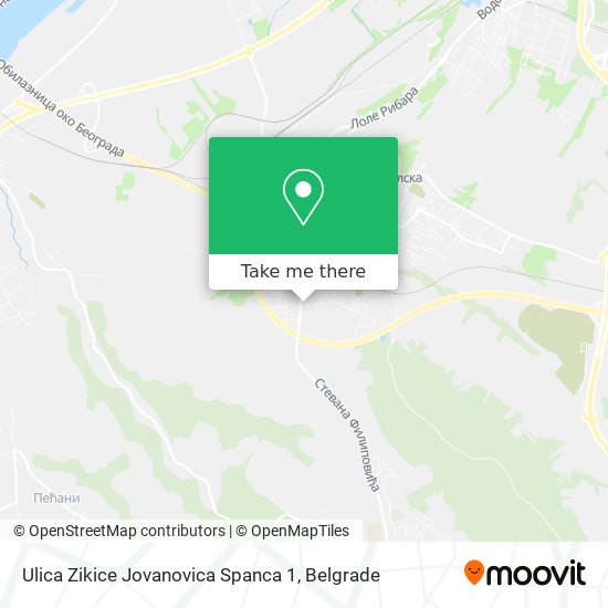 Ulica Zikice Jovanovica Spanca 1 map