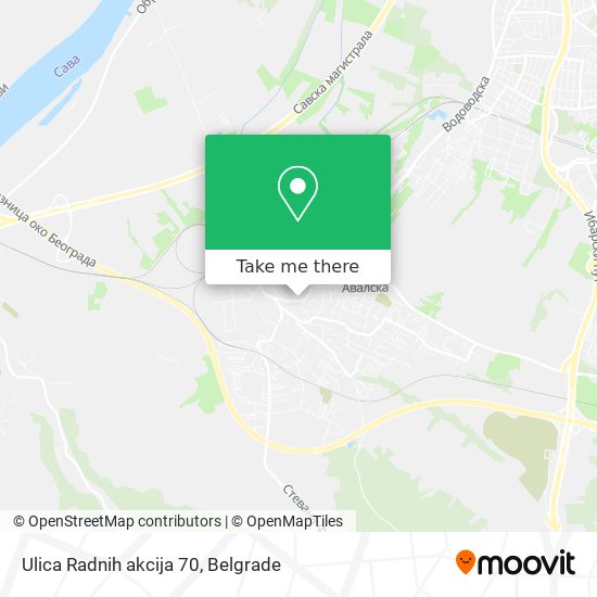 Ulica Radnih akcija 70 map