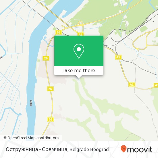 Остружница - Сремчица map