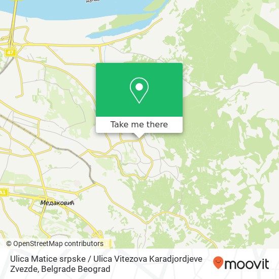 Ulica Matice srpske / Ulica Vitezova Karadjordjeve Zvezde map