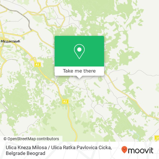 Ulica Kneza Milosa / Ulica Ratka Pavlovica Cicka map