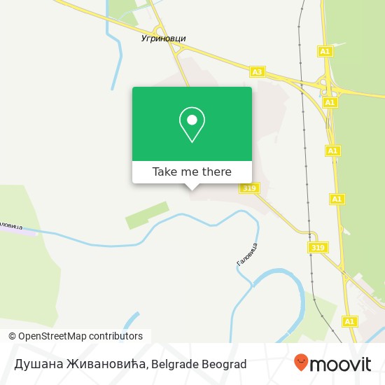 Душана Живановића map