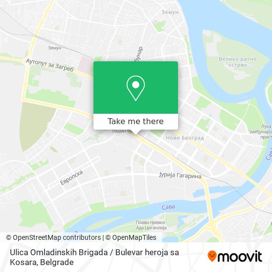 Ulica Omladinskih Brigada / Bulevar heroja sa Kosara map