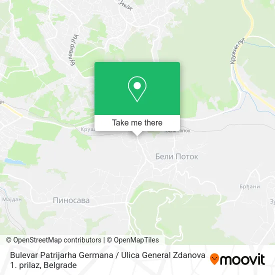 Bulevar Patrijarha Germana / Ulica General Zdanova 1. prilaz map